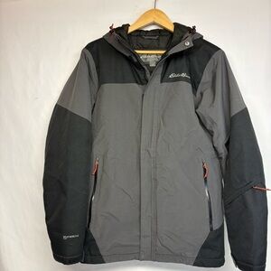 Eddie Bauer Men’s Powder Search Insulated Waterproof Hooded Ski Jacket Small EUC